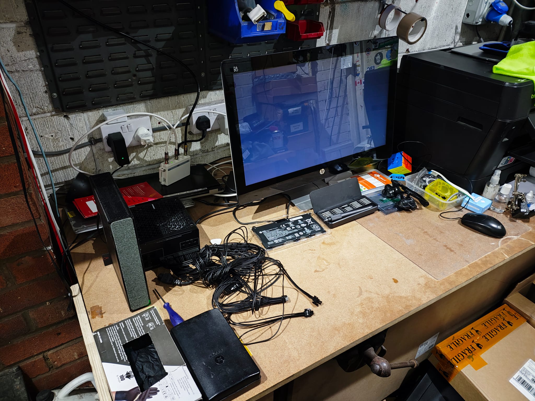 Computer repair workbench at Dreambytes workshop Cheadle Hulme